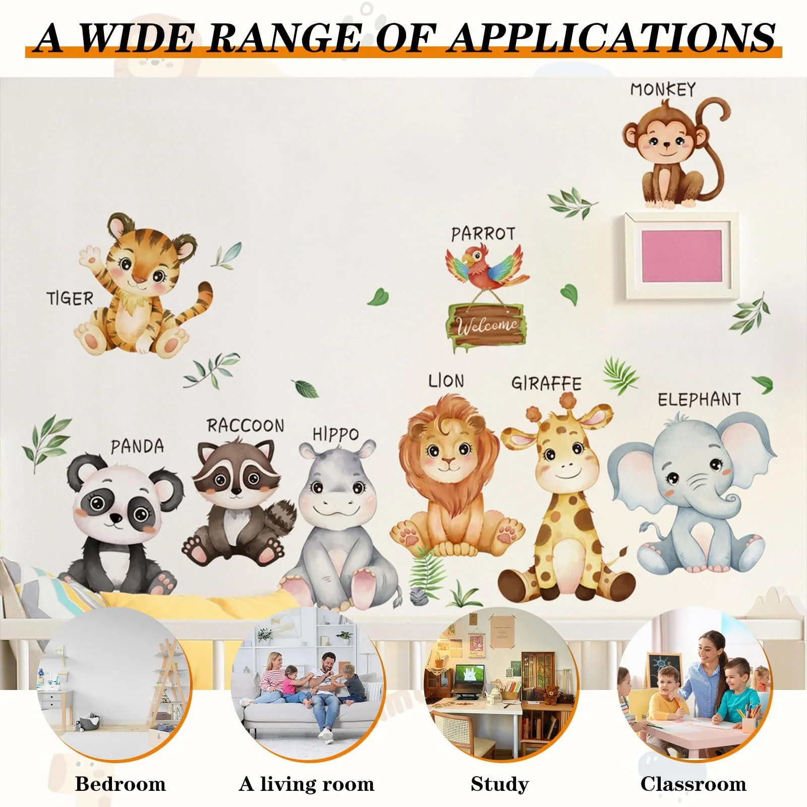 Наклейка на стіну Forest and Forest Animals 2 шт. 30 x 60 см, фото №5