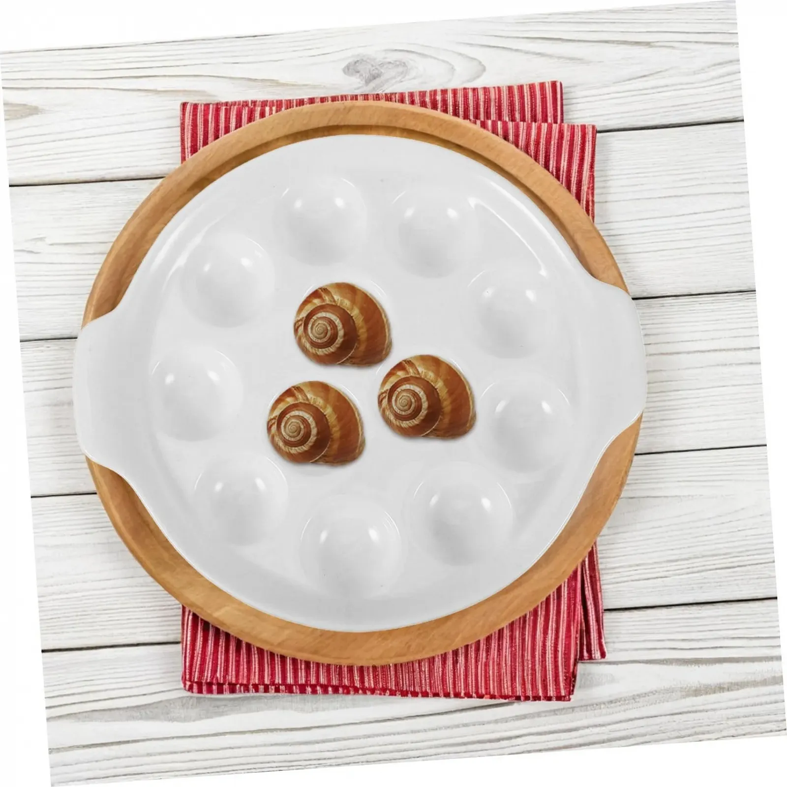 Форма для запікання равликів керамічна на 12 отворів з ручкою для духовки, фото №6