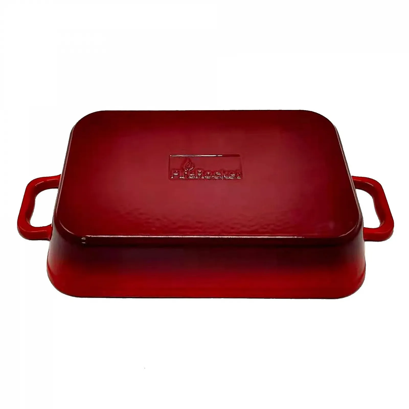 Чугунная форма для запекания 33,4 x 22,2 см Прямоугольная Эмалированная 5 л Индукционная Белая/Красная, фото №4