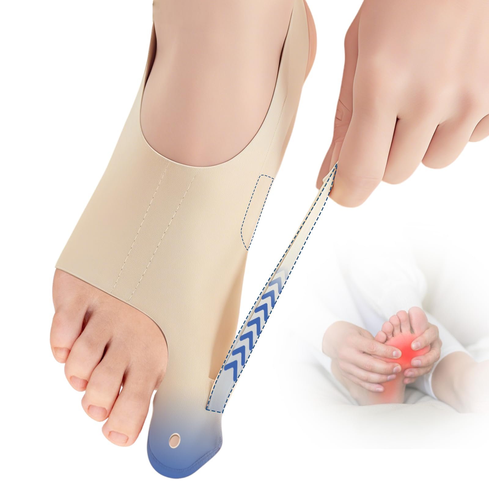 Пов'язка Роздільник для пальців ніг Еластичний, 2 шт., Розмір M, Колір шкіри, фото №1