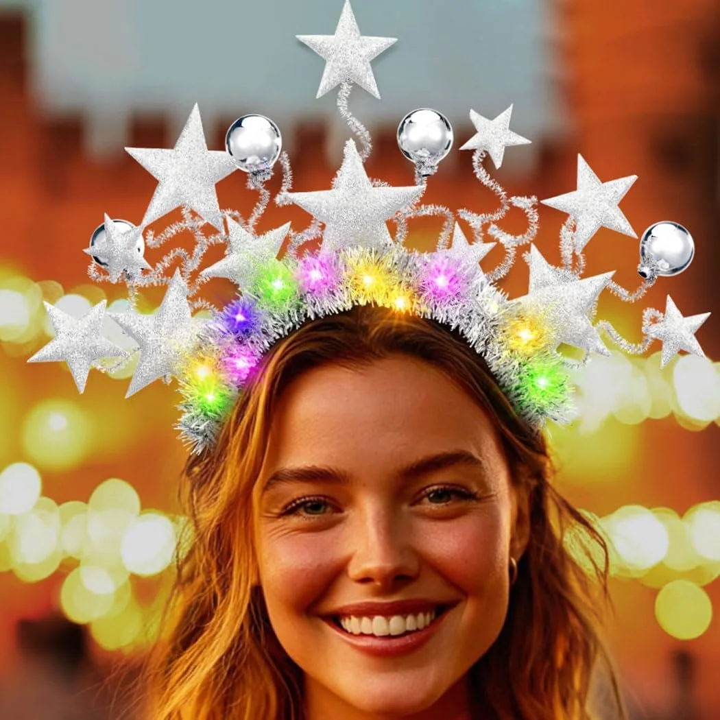 Обруч Зірка, що світиться Золотий Блиск LED, фото №1