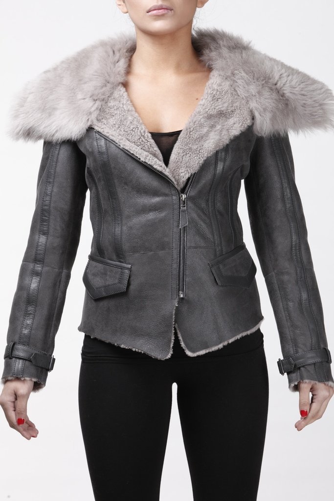 Куртка Infinity Leather из натуральной овечьей шерсти Toscana, серая, фото №3