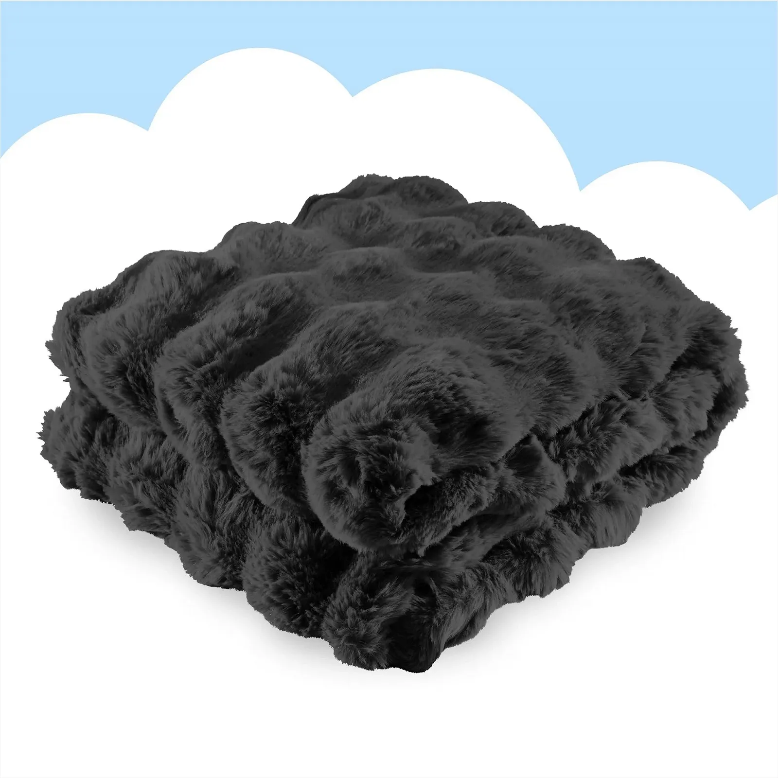 Плед Dailydream Зі штучного хутра Теплий М'який Розкішний 150 x 200 см Чорний, фото №1
