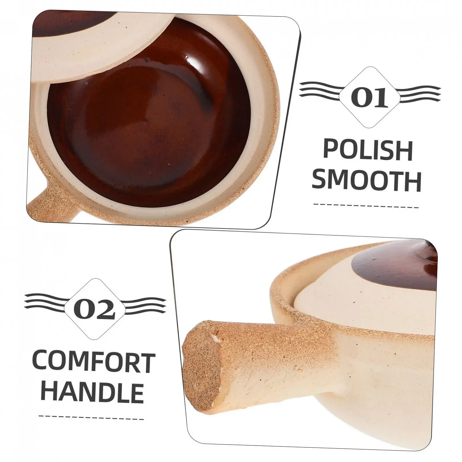 Кастрюля Керамическая с крышкой Терракотовая для супов тушения и пасты Термостойкая, фото №7