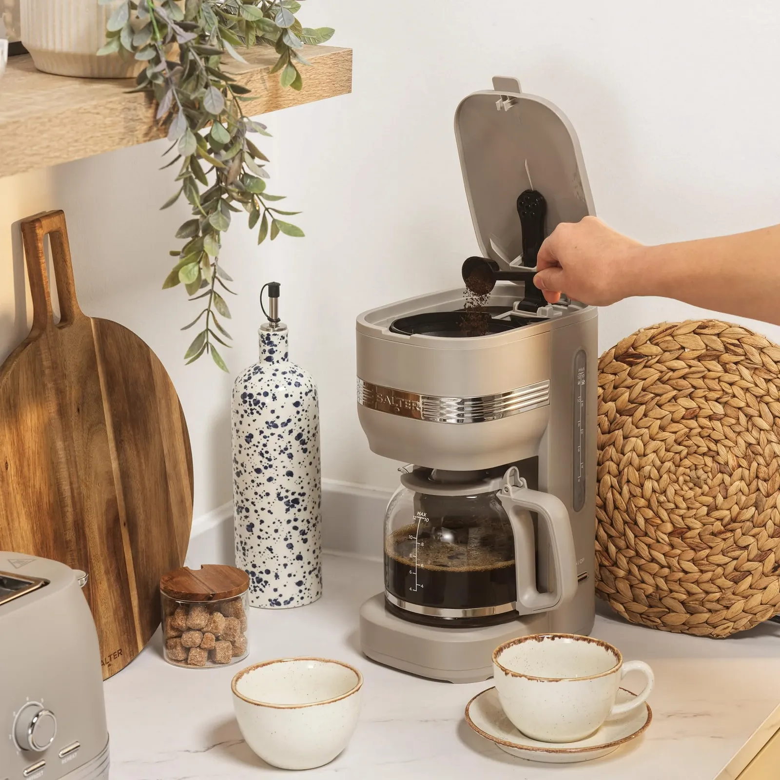 Фильтрационная кофеварка Salter Rise 1.5 L 900 W серо-коричневая, фото №2