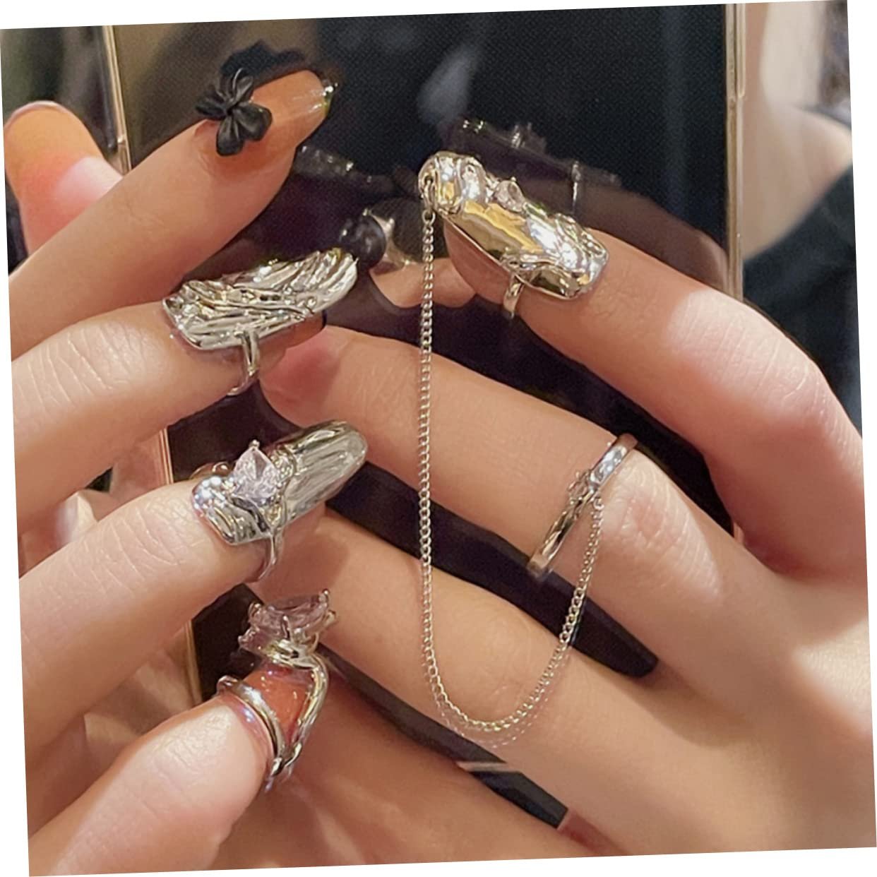 Кільця для нігтів Healeved, хрестики, кристали, регульовані, сплав, фото №6 Кільця для нігтів Healeved, хрестики, кристали, регульовані, сплав, фото №6