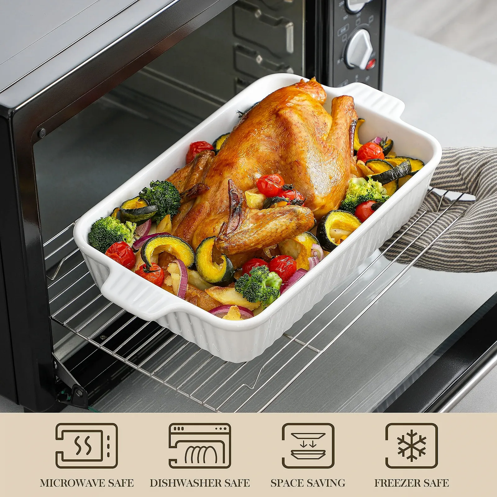 Набір форм для випікання Malacasa 4 шт. порцелянові термостійкі, фото №4