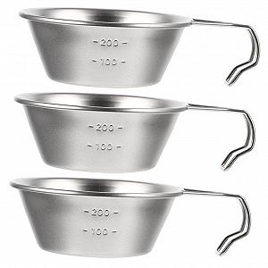 Миска Toddmomy 3st для кемпінгу, супова ложка, миски для води з нержавіючої сталі для кемпінгу, компактний винний кубок, похідні супові ложки, чашка для кемпінгу, чашка для піших прогулянок з нержавіючої сталі 304 - Фото 1