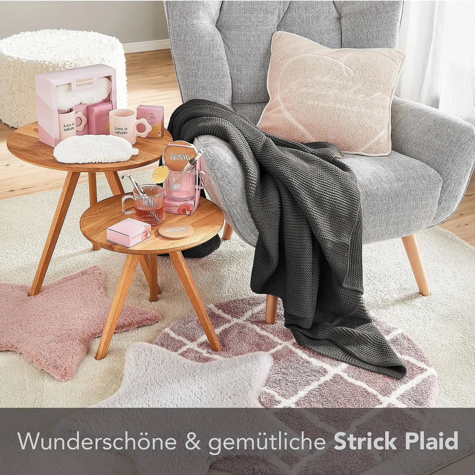 Плед HOMESTORY Вязаный Современный Антрацит 130 x 170 см, фото №2 Плед HOMESTORY Вязаный Современный Антрацит 130 x 170 см, фото №2