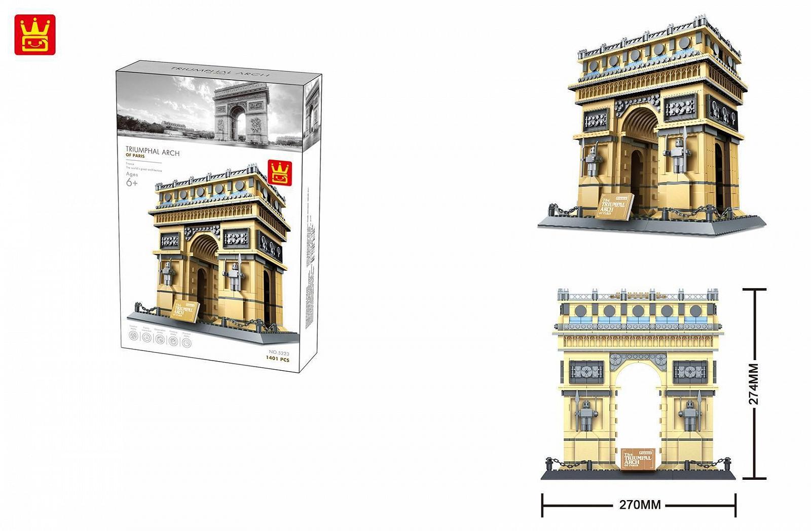 Конструктор Wange Тріумфальна арка Парижа Франція 5223, фото №2