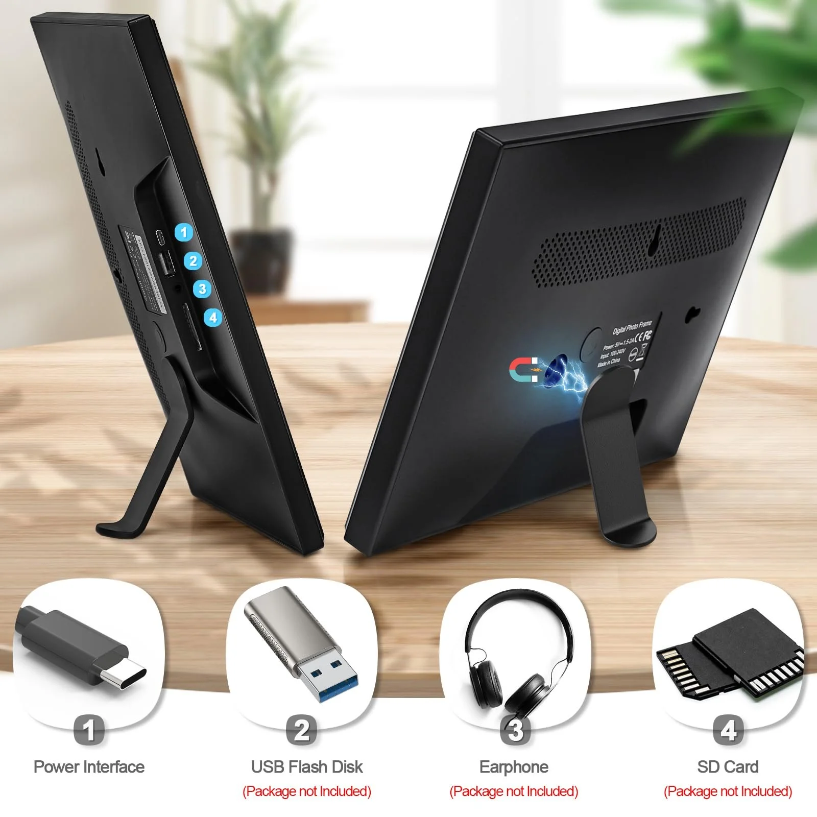 Цифровая фоторамка OBVHNUA 10.1 дюйма 128 GB 1280 x 800 IPS Screen Remote Control USB SD Wall Mountable, фото №8 Цифровая фоторамка OBVHNUA 10.1 дюйма 128 GB 1280 x 800 IPS Screen Remote Control USB SD Wall Mountable, фото №8