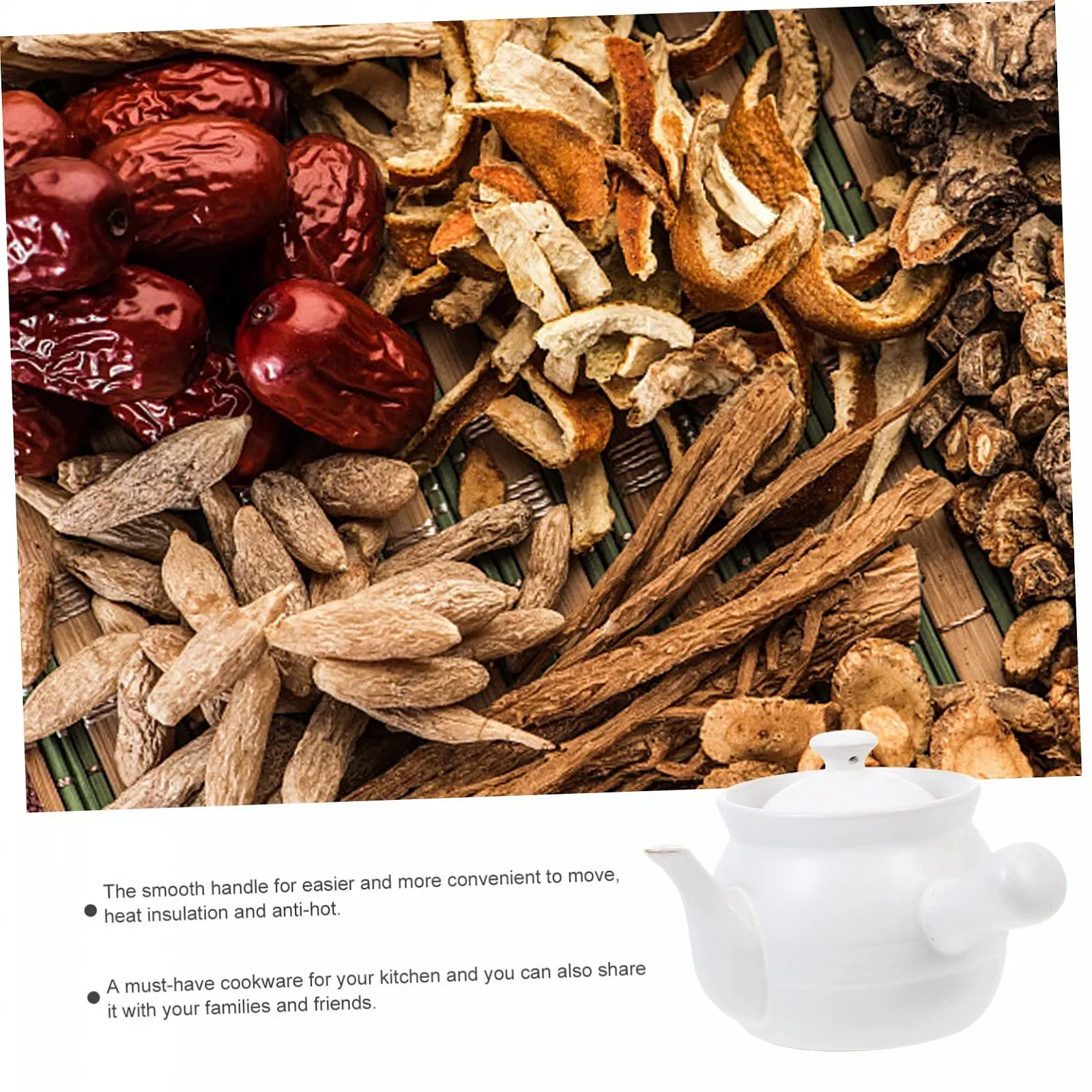 Горшок для приготовления керамический для трав и чая термостойкий с эргономичной ручкой, фото №7