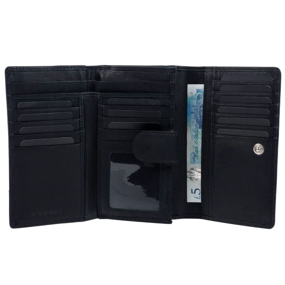 Женский кошелек Oakridge Leather Trifold Black, фото №4