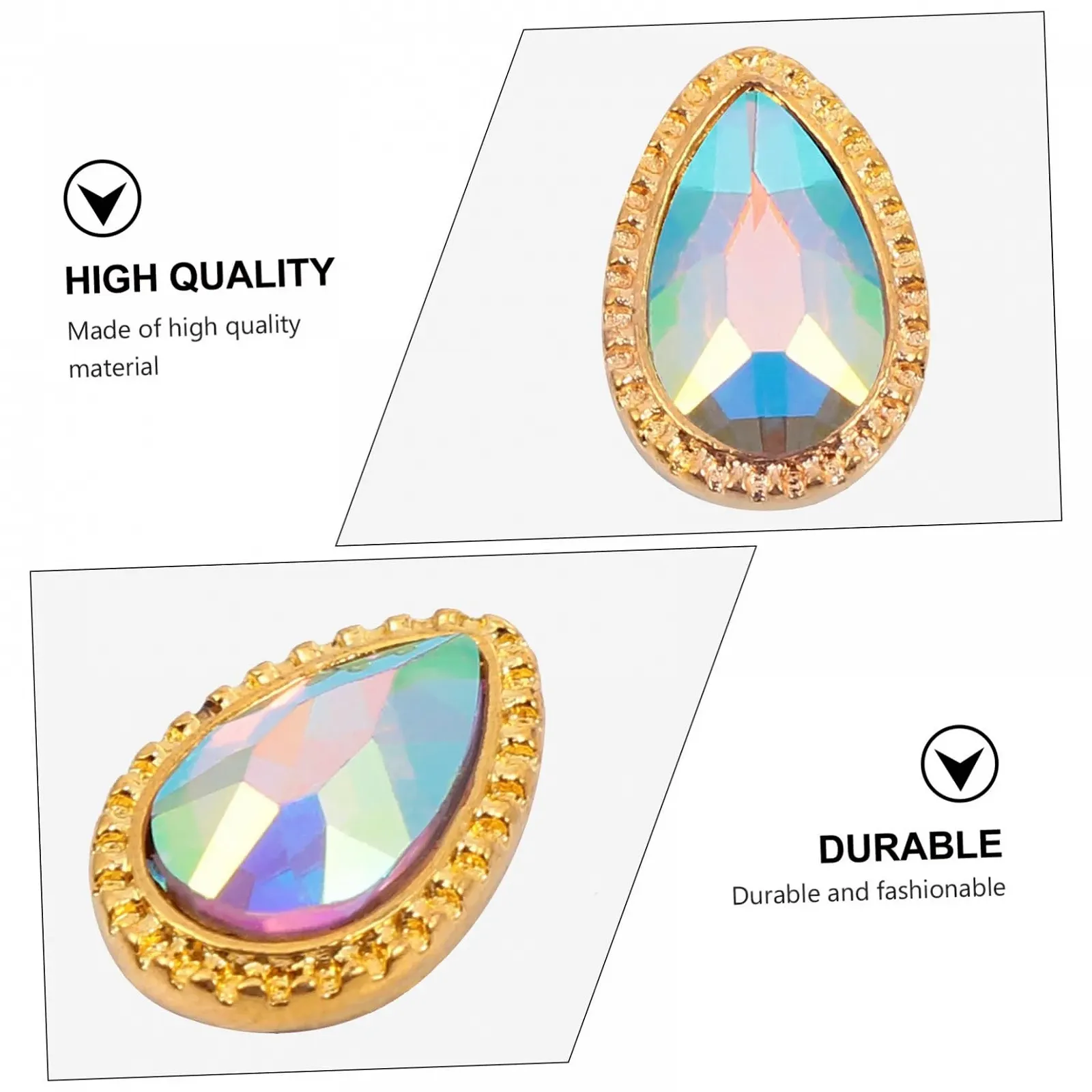 Наклейки для нігтів Крапля 60 шт. Кристали Стрази Плоска задня частина, фото №2 Наклейки для нігтів Крапля 60 шт. Кристали Стрази Плоска задня частина, фото №2