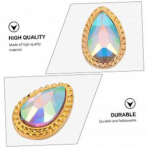 Набор наклеек для ногтей Капля 60 шт. Кристаллы Стразы Плоская задняя часть Золотой сплав synthetic.ua - Фото 1