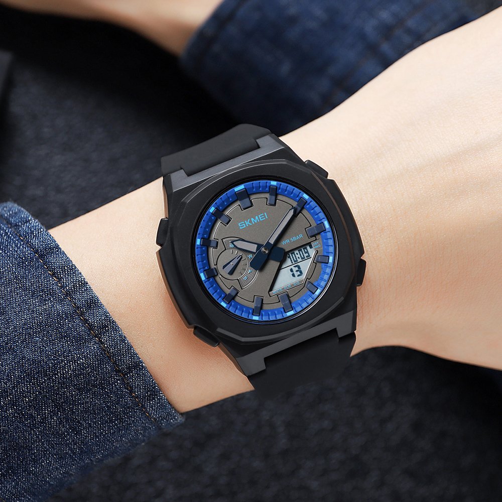 Годинник Skmei 2091 Black-Blue-White, фото №3