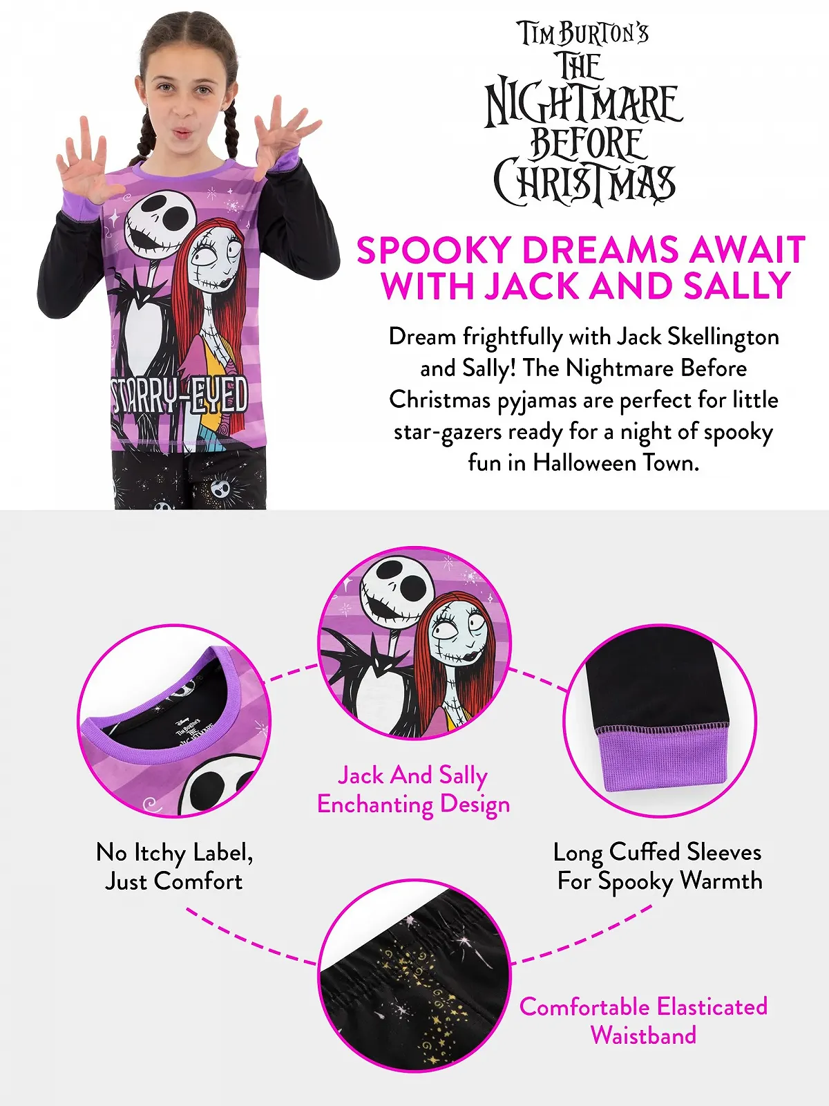 Піжама Disney Nightmare Before Christmas Jack Skellington для дівчат, фото №6