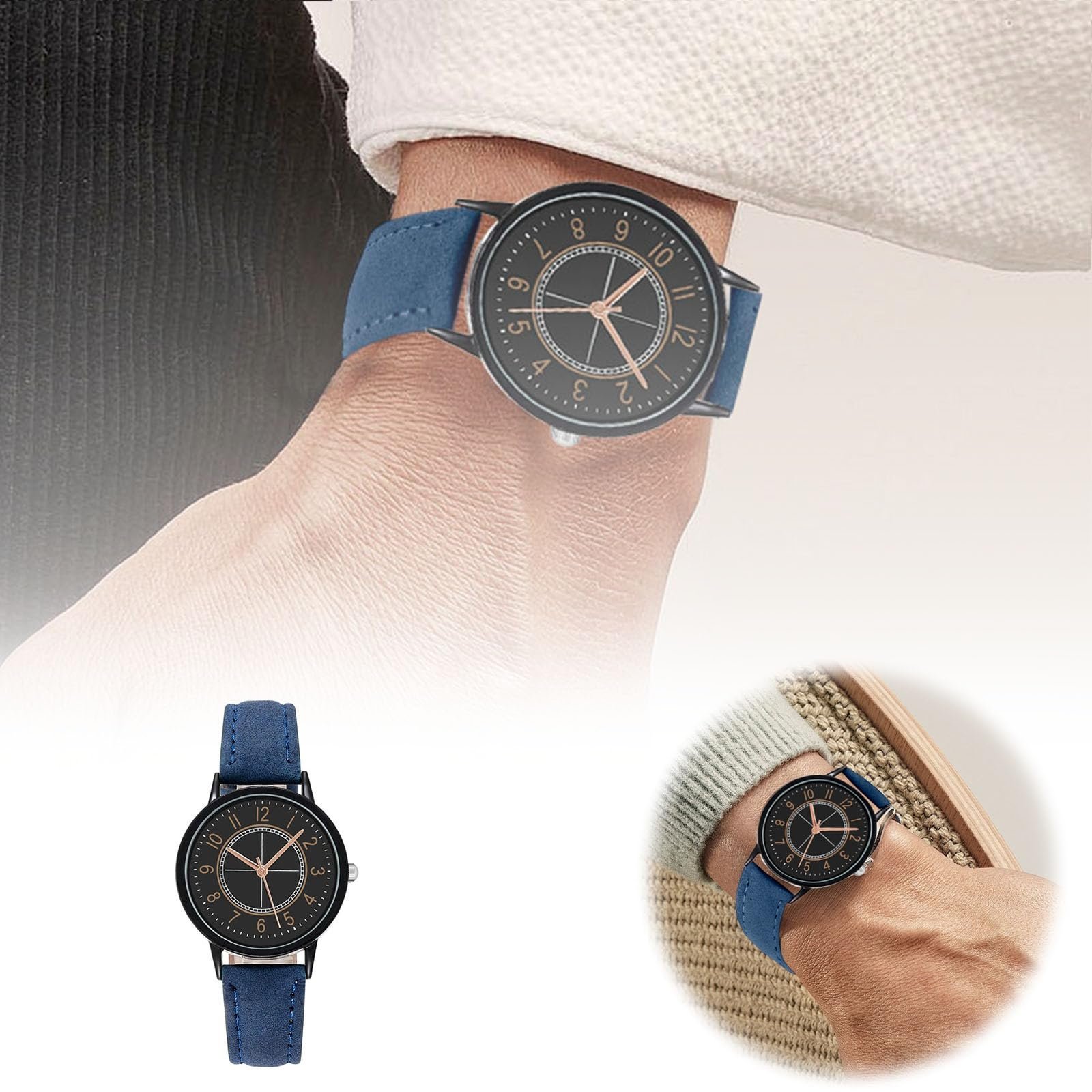 Жіночий аналоговий кварцовий годинник зі шкіряним ремінцем, фото №3