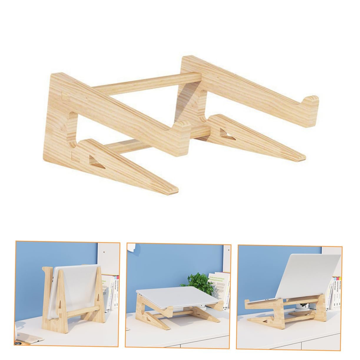 Подставка для ноутбука SHOWERORO Деревянная Эргономичная Подставка для компьютера для стола, фото №2 Подставка для ноутбука SHOWERORO Деревянная Эргономичная Подставка для компьютера для стола, фото №2