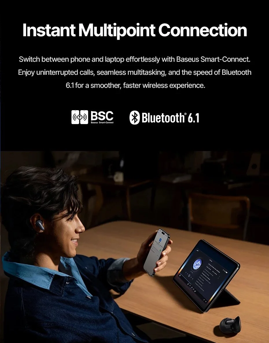 Наушники Baseus Inspire XP1 Dolby Audio ANC BT6.1 Sound by Bose Black, фото №15 Наушники Baseus Inspire XP1 Dolby Audio ANC BT6.1 Sound by Bose Black, фото №15