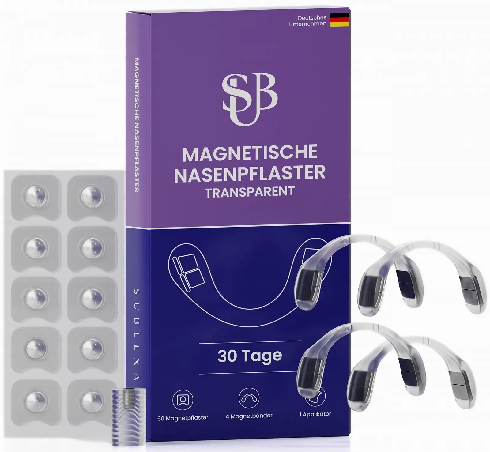 Магнітні назальні пластирі Прозорі SUBLEXA 30 днів використання, фото №1