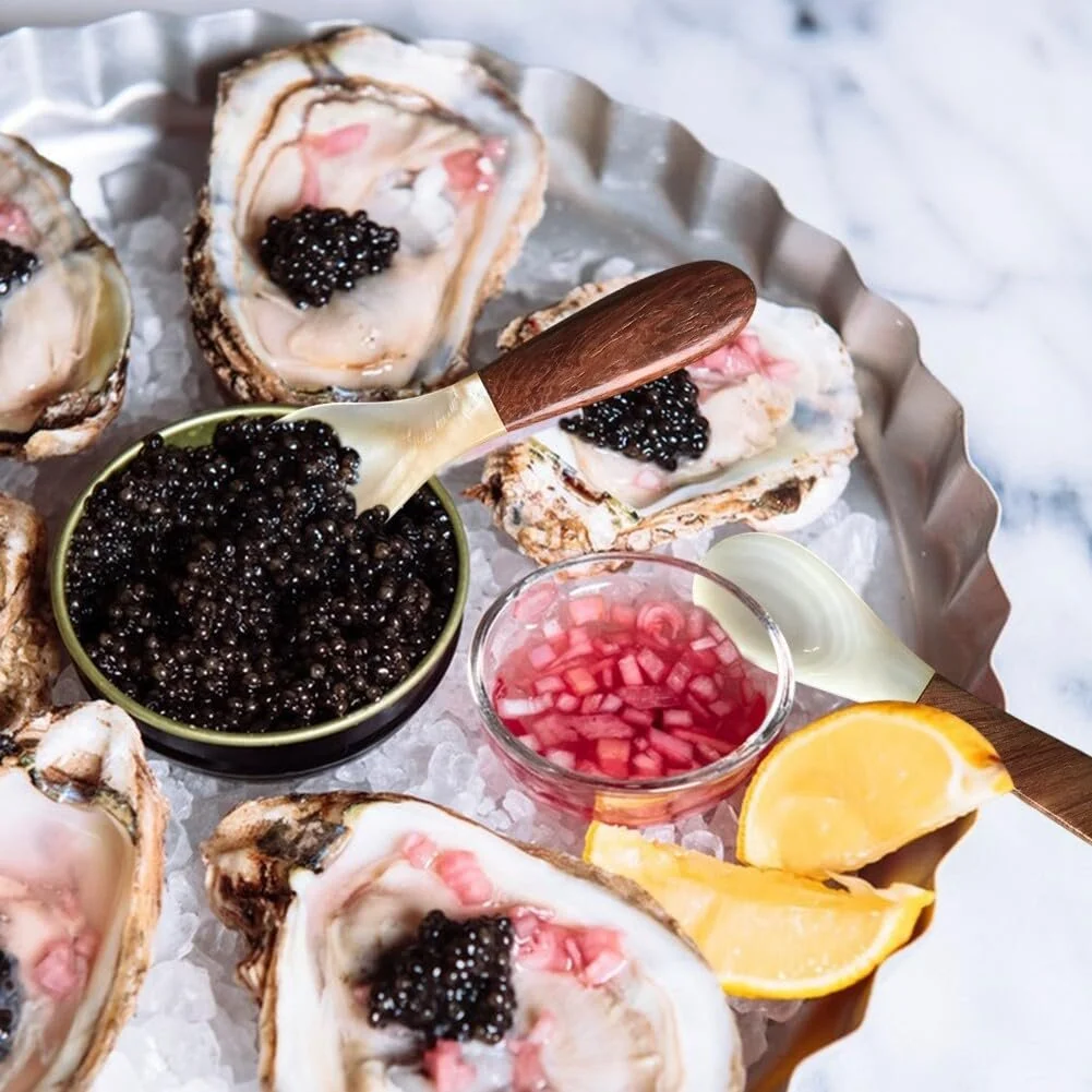 Ложка з перламутру з дерев'яною ручкою, фото №4