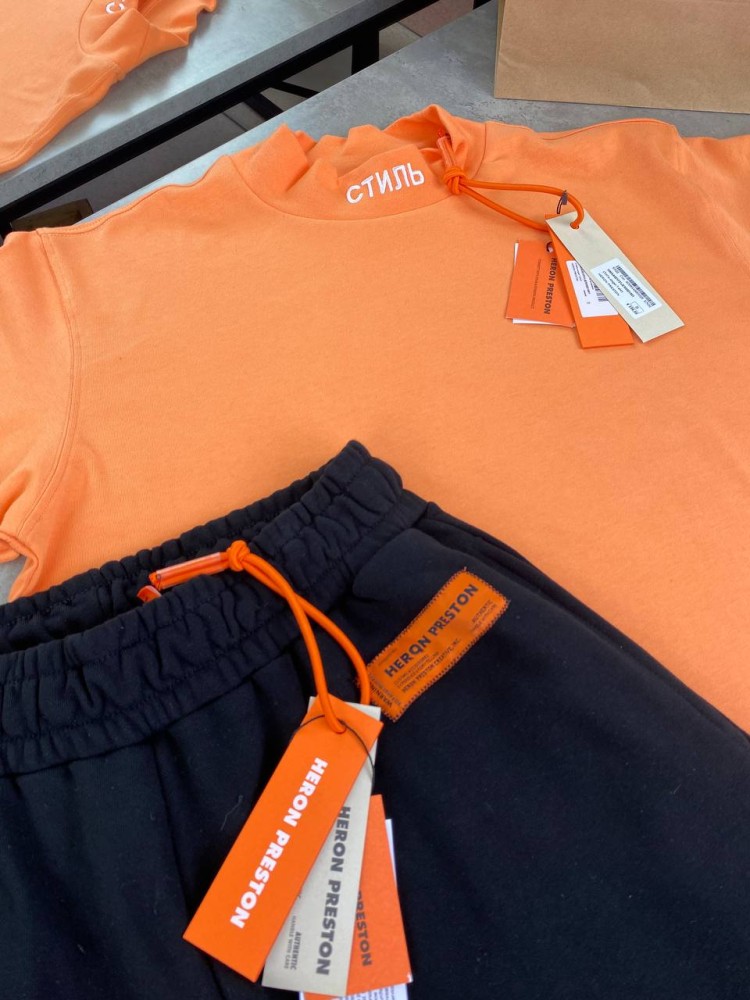 Футболка Heron Preston Стиль оранжевая f572, фото №4