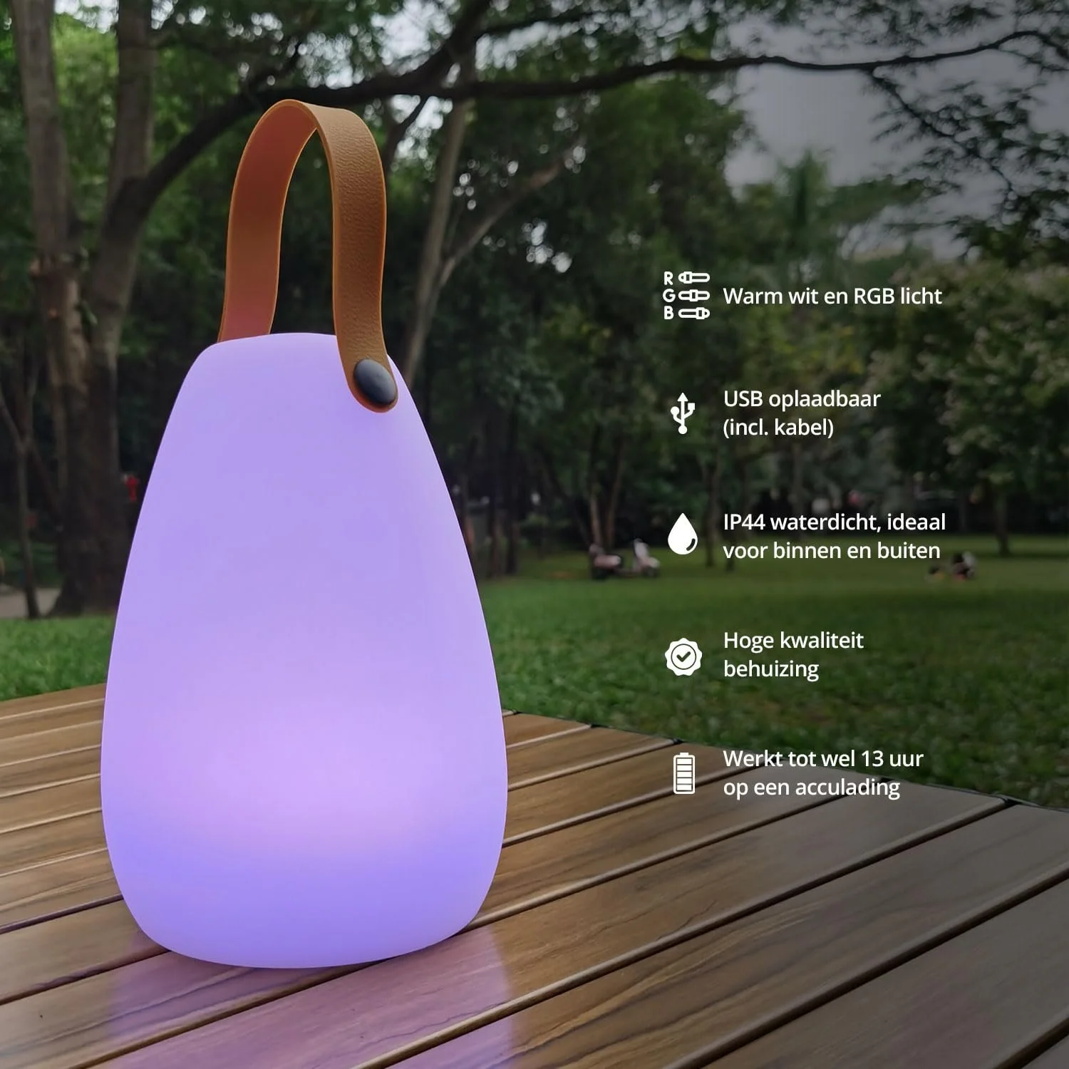 Настольная лампа FLINQ Coco LED Battery RGB 12 x 26 см, фото №3