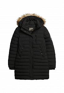 Куртка-пуховик Superdry Fuji женская с капюшоном, средней длины - Фото 1