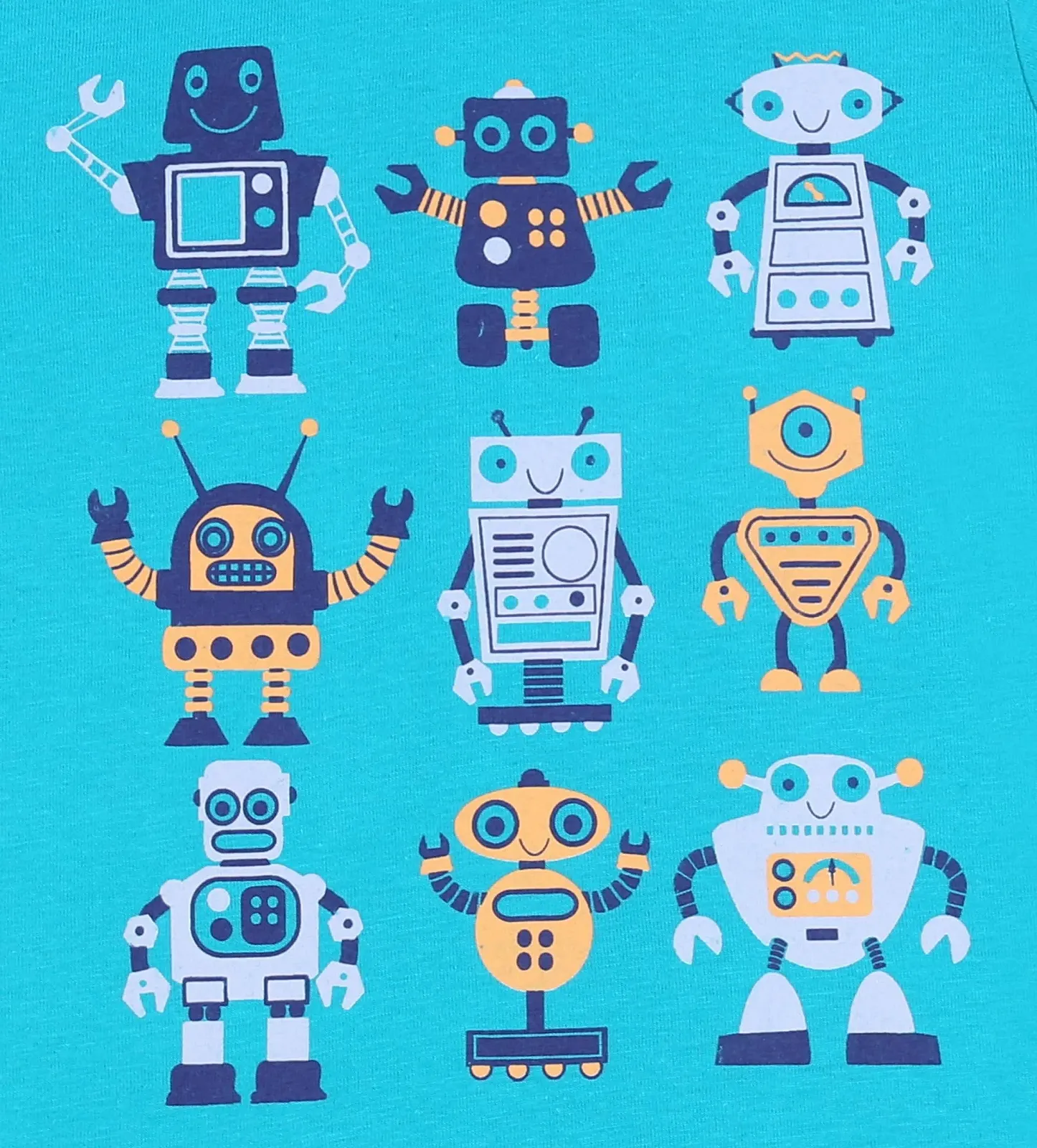 Пижама sarcia.eu 2 x Синий/Зеленый с Роботом, фото №6