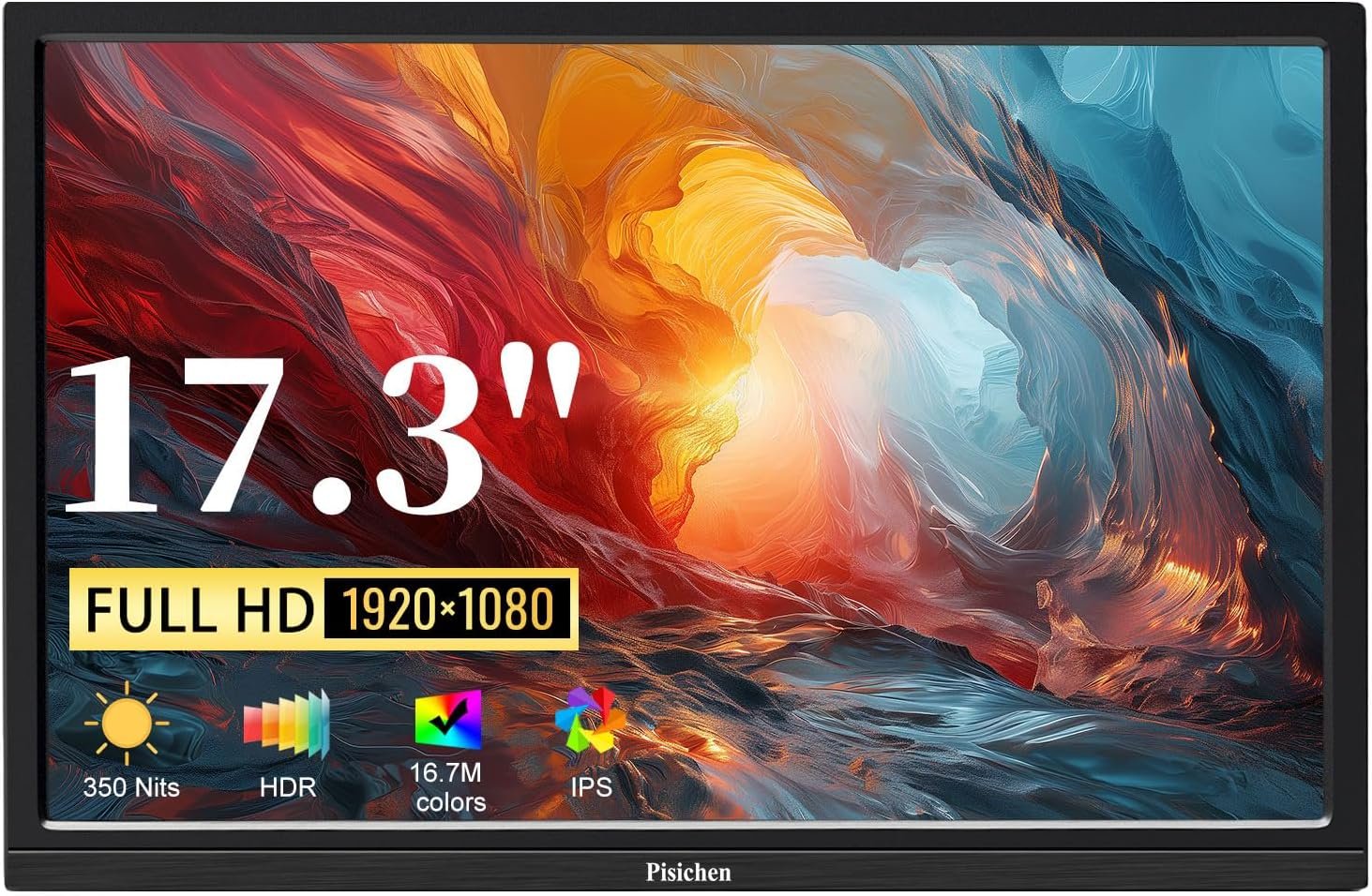 Портативний монітор 17.3" Pisichen HD-173 Full HD IPS 60 Гц, фото №1