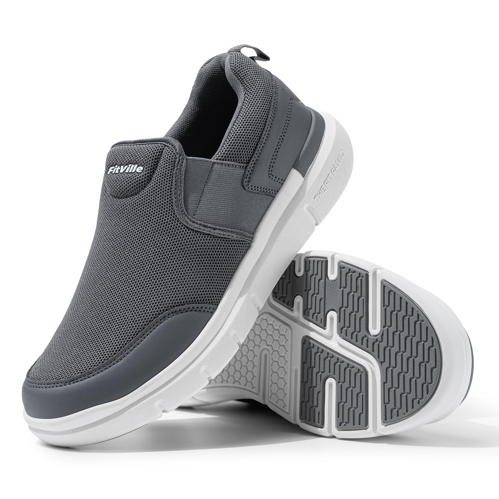 Кросівки FitVille Без шнурків Чоловічі Дуже широкі кросівки Нековзне взуття, фото №7