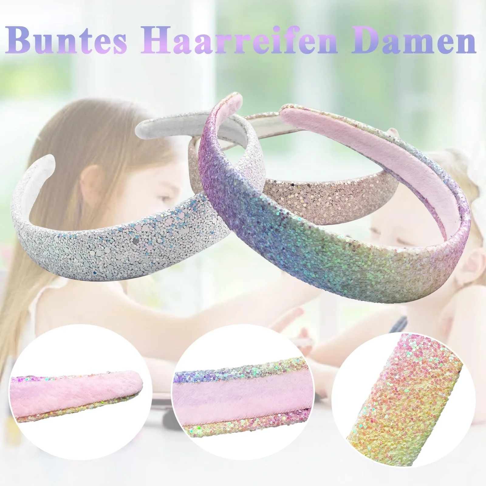 Обруч Блестки Набор из 3, фото №3