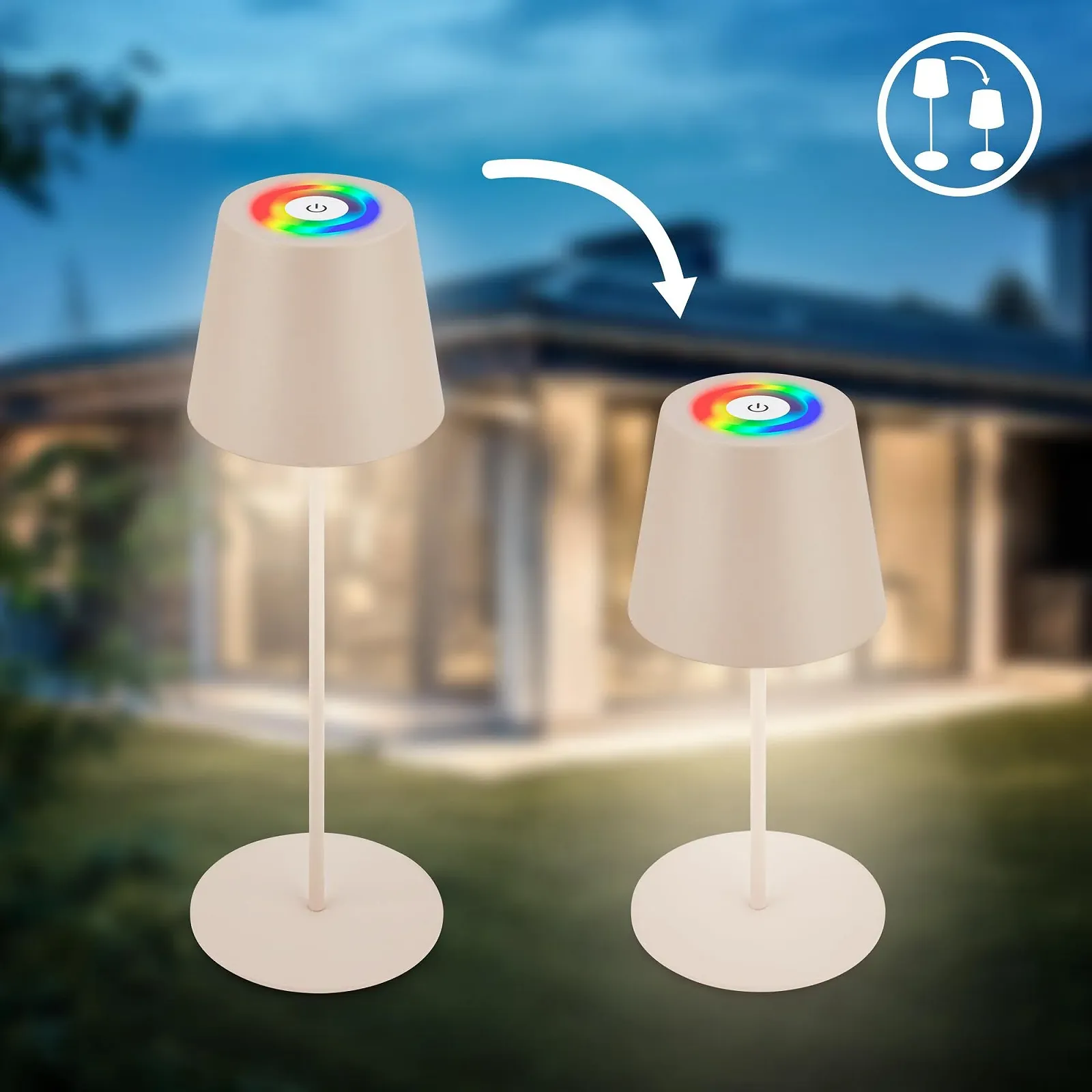 Настільна лампа B.K.Licht 3 in 1 RGBW LED IP44 сенсорна 36 см, фото №5