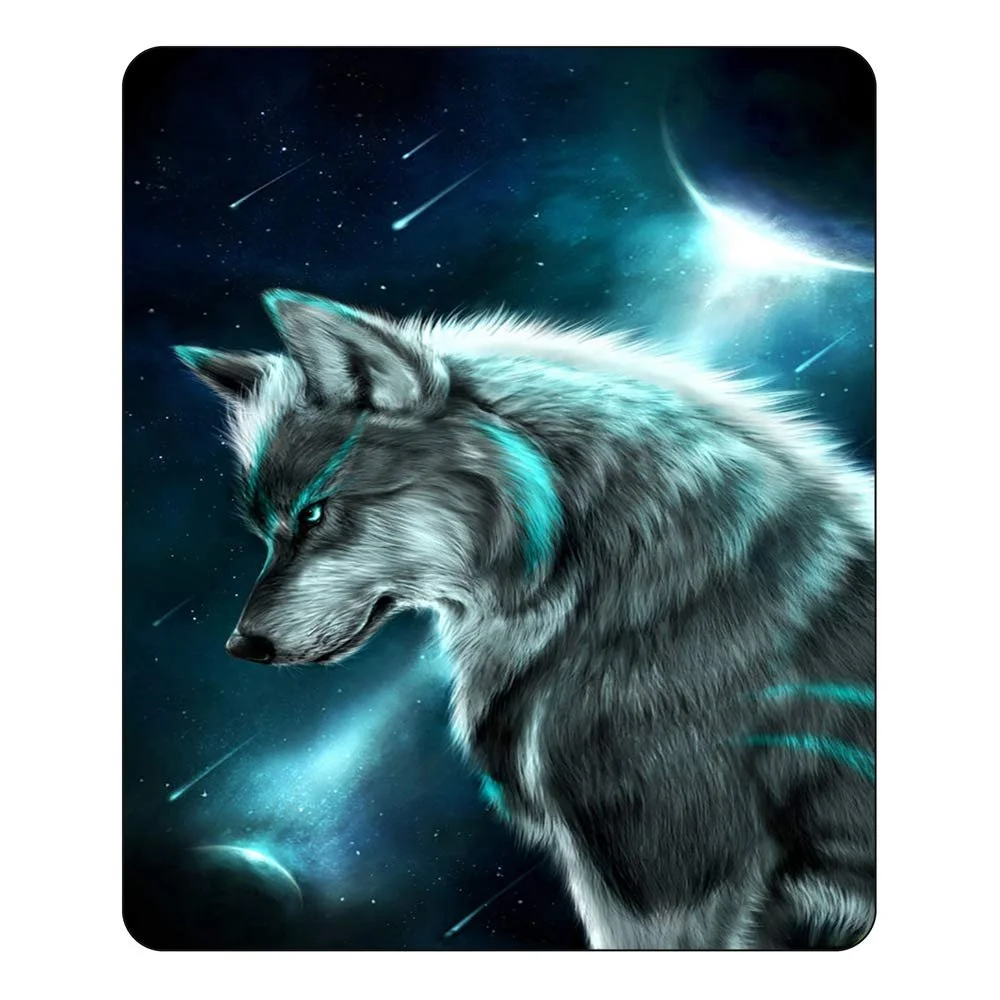 Покривало AOXHFNV Вовк 3D 150 x 200 см Синій (Вовк 1), фото №2