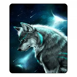 Покривало AOXHFNV Вовк 3D 150 x 200 см Синій (Вовк 1) synthetic.ua - Фото 1