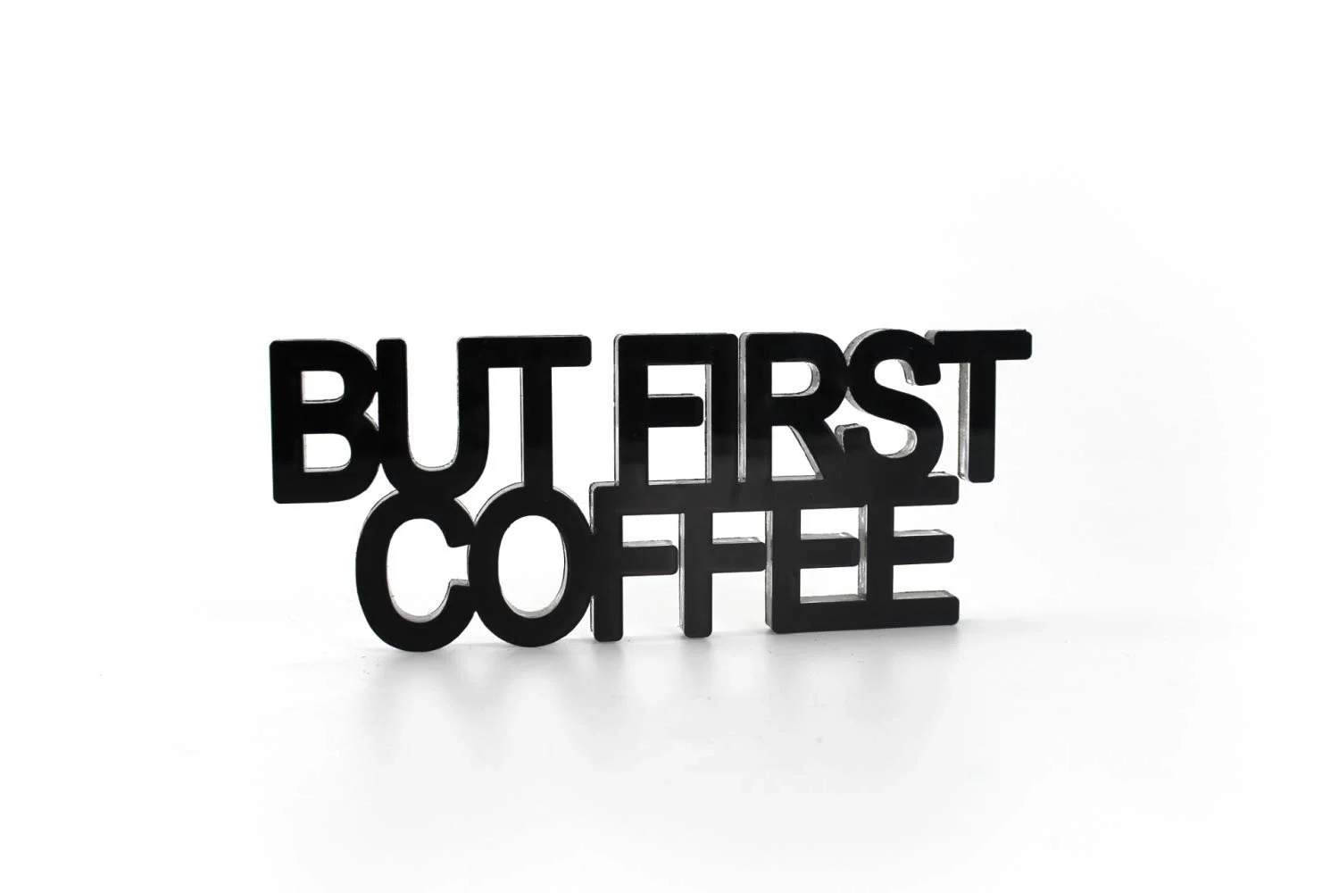 3D Наклейка на стіну Designmanufaktur Berlin Acryltypo But First Coffee Акрилова Сатинова Розмір S, фото №2