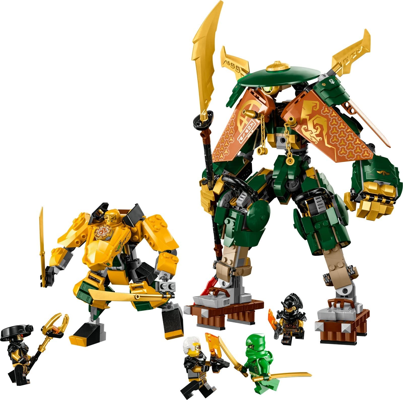 Набор Lego Ninjago из 4 частей 71797 Ниндзя Летающий Корабль в Гонке со Временем, 71794 Тренировочные Мехи Ллойда и Арина, 71791 Спинджитсу Гоночный Автомобиль Зейна Мощь Дракона и Полибег Костюм Ллойда, фото №3