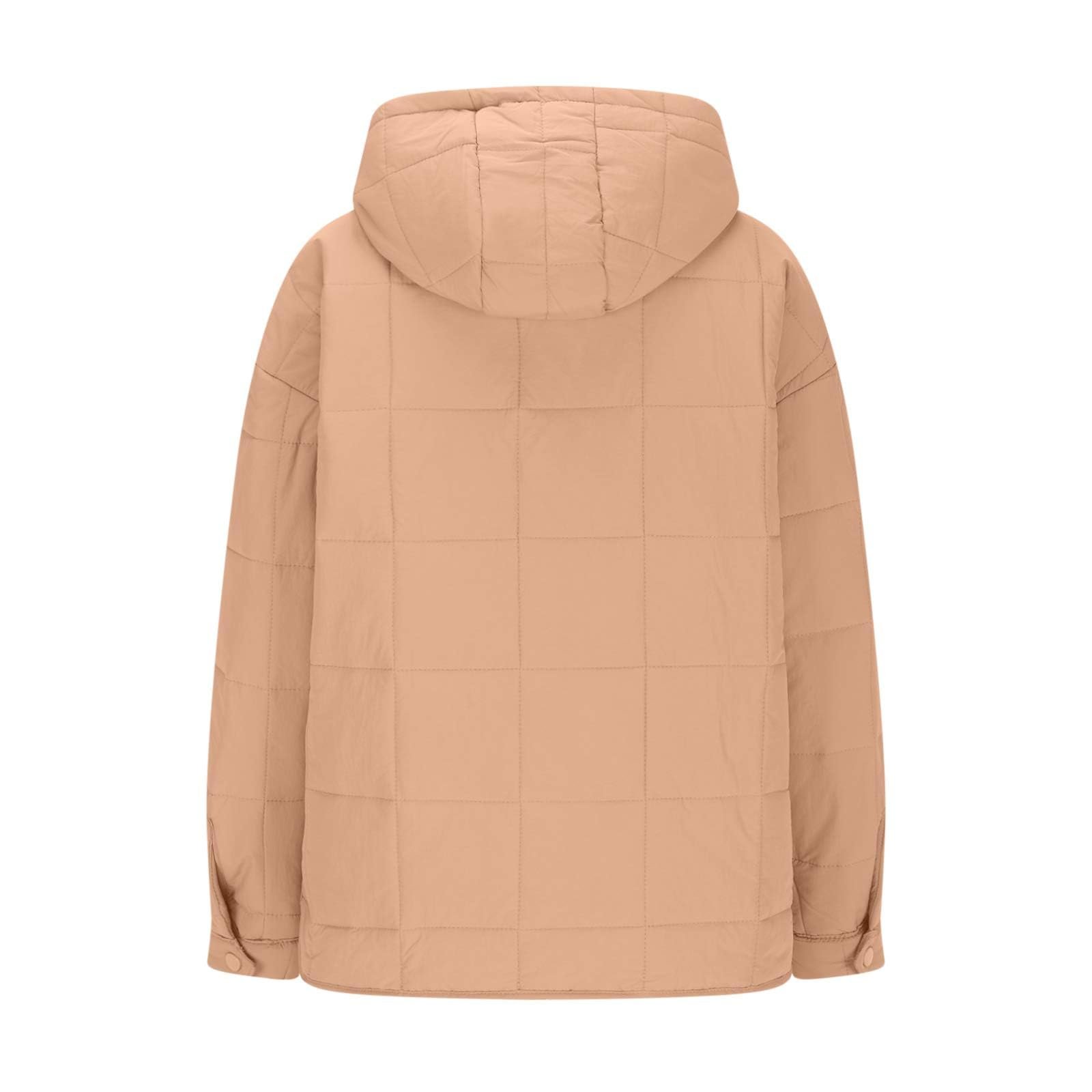 Жіноча Куртка стьобана з капюшоном Коротка однотонна, фото №4