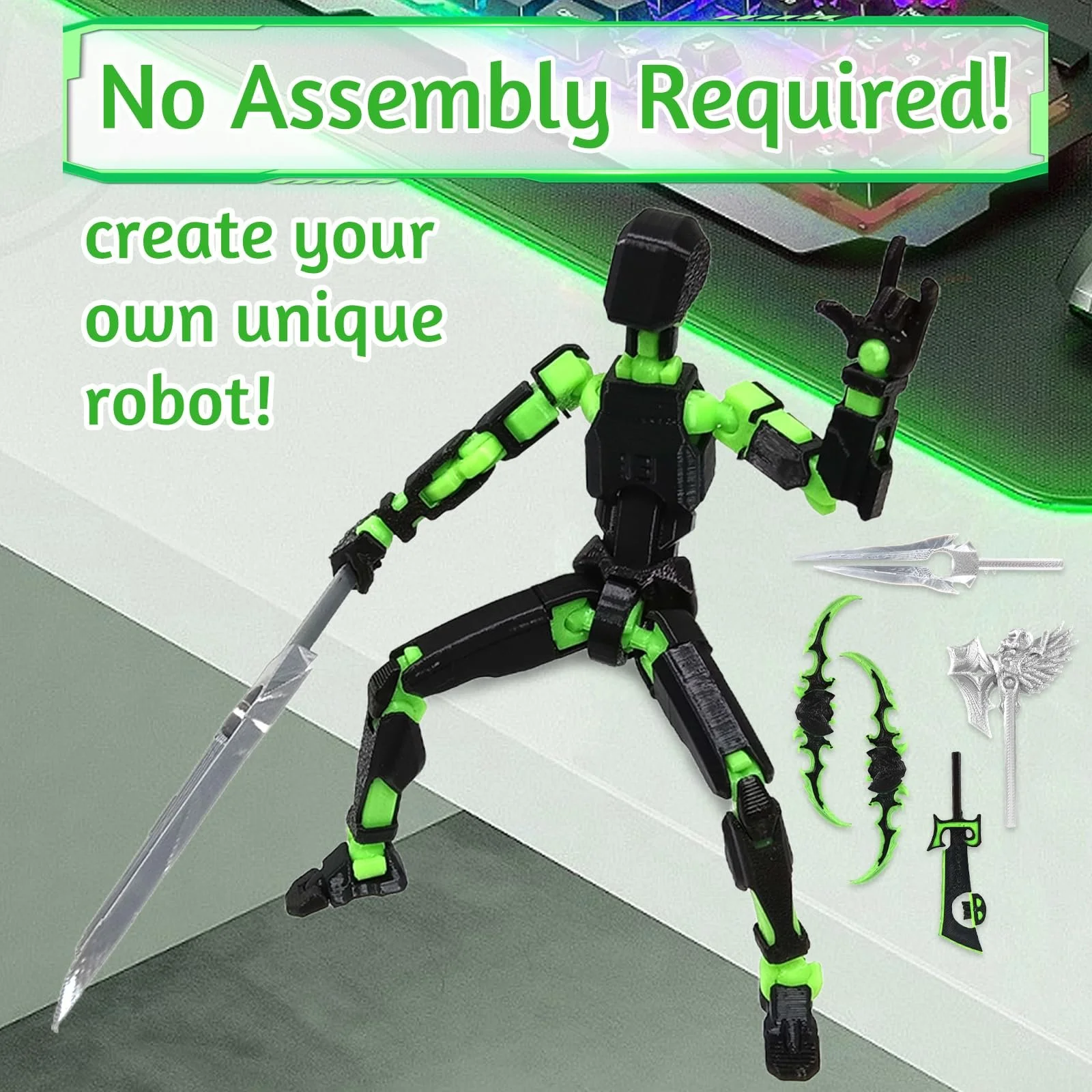 Экшен-фигурка Lucky 13 T13 3D-печать подвижная с 6 видами оружия и 6 парами рук, фото №3