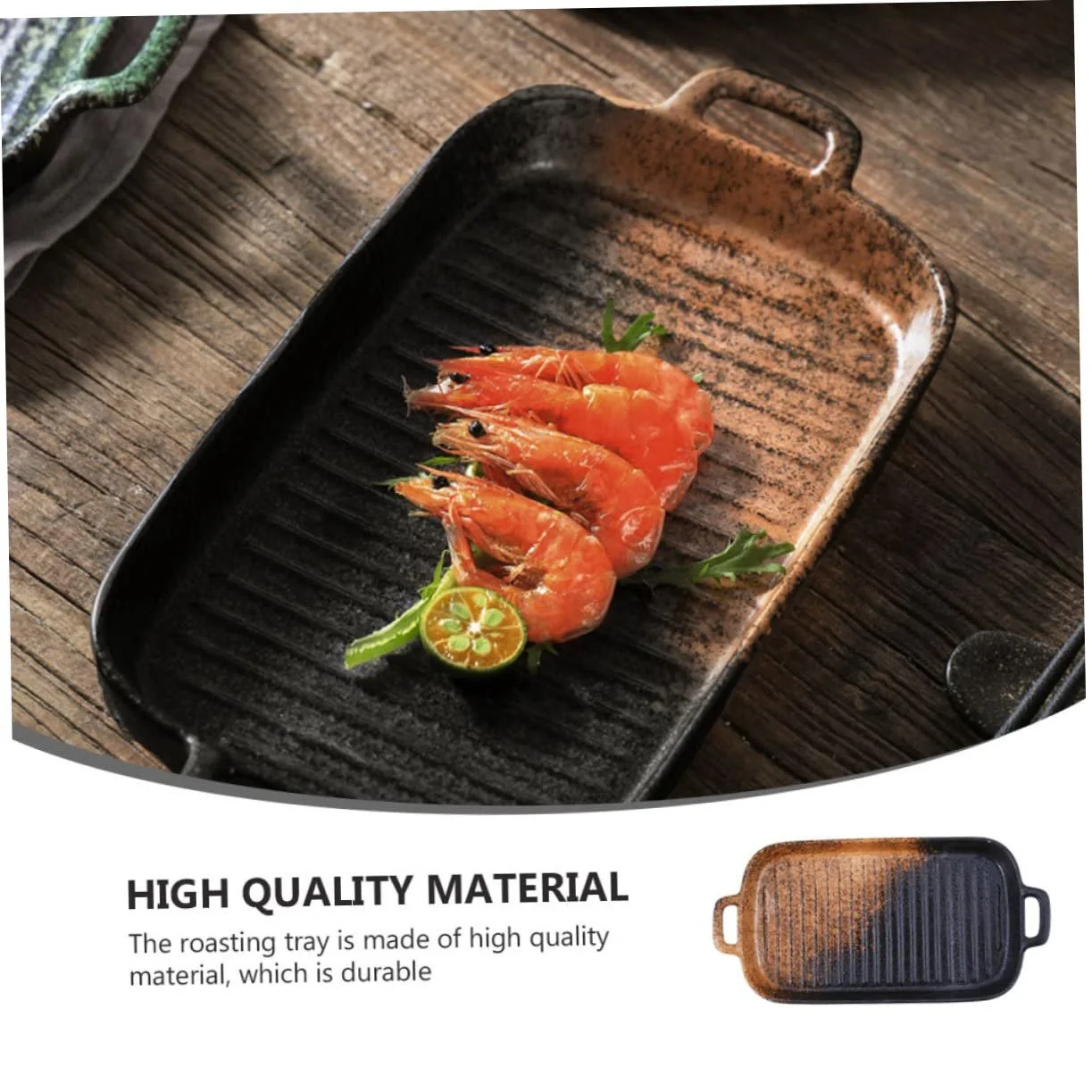 Керамическая форма для запекания Cabilock с двойными ручками для духовки и СВЧ, фото №4