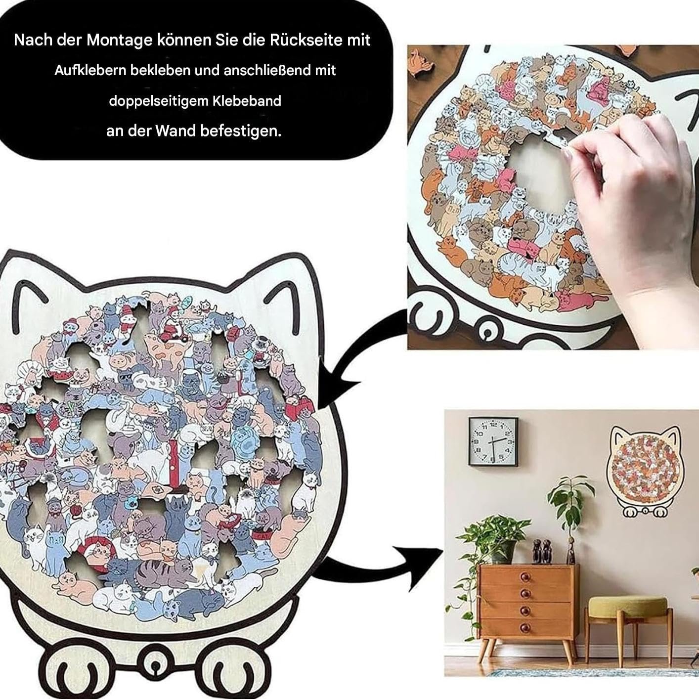 Деревянный пазл Кот Morandi Macaron 135 деталей, фото №6