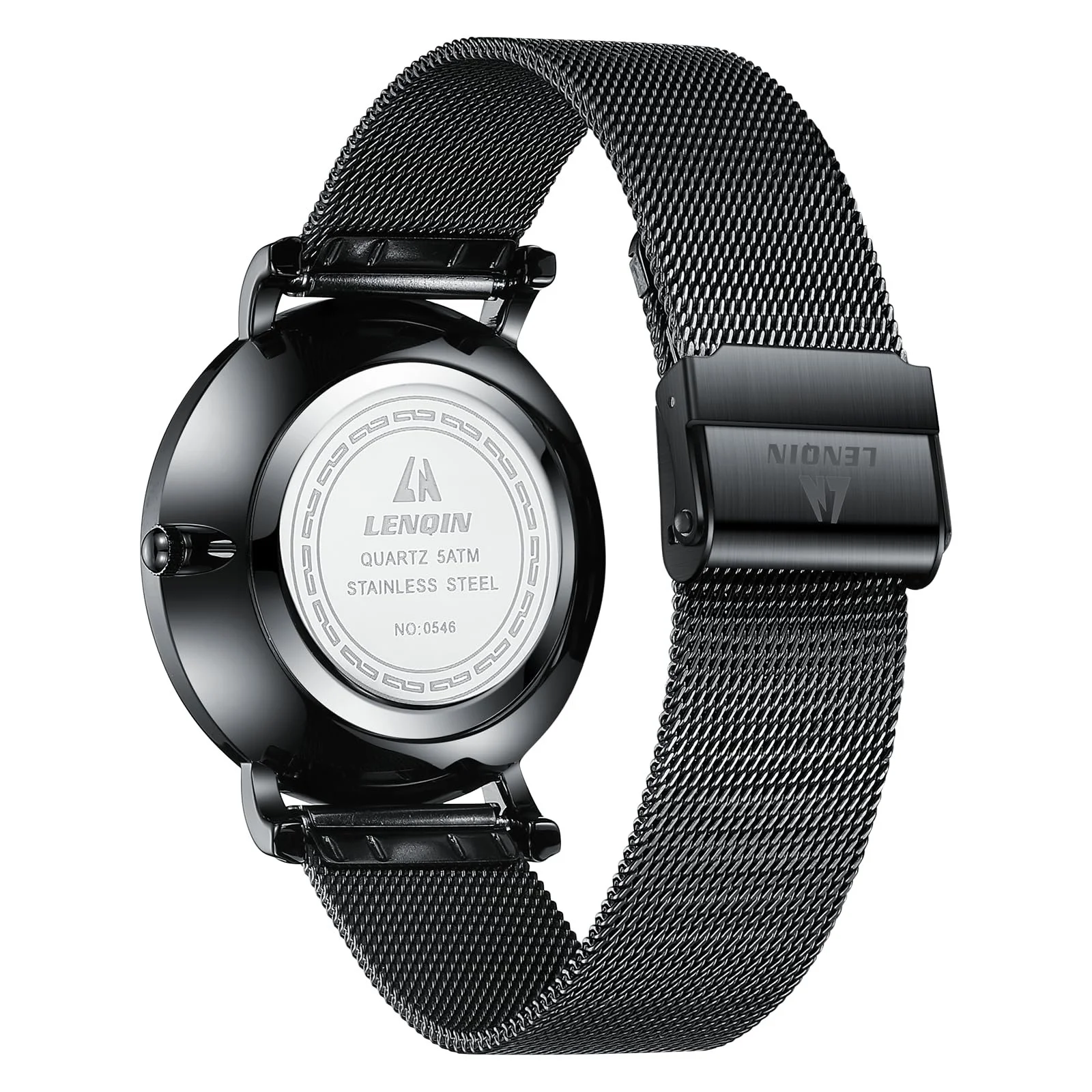 Часы LENQIN Мужские из нержавеющей стали Кварцевые Аналоговые 30М водонепроницаемые с датой, фото №2 Часы LENQIN Мужские из нержавеющей стали Кварцевые Аналоговые 30М водонепроницаемые с датой, фото №2