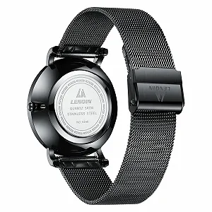 Часы LENQIN Мужские из нержавеющей стали Кварцевые Аналоговые 30М водонепроницаемые с датой synthetic.ua - Фото 1