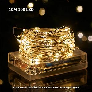 Гирлянда ENLACE, 100 LED, 10 м, медная проволока, теплый белый synthetic.ua - Фото 1