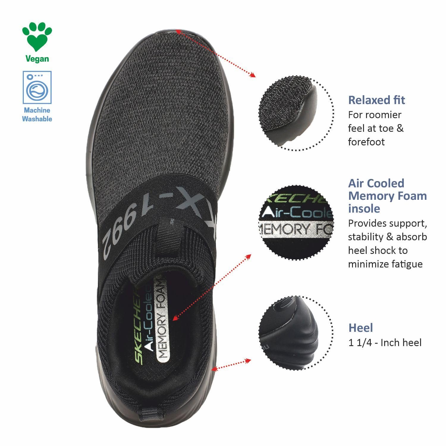 Кроссовки Skechers мужские 232281 BBK, фото №5