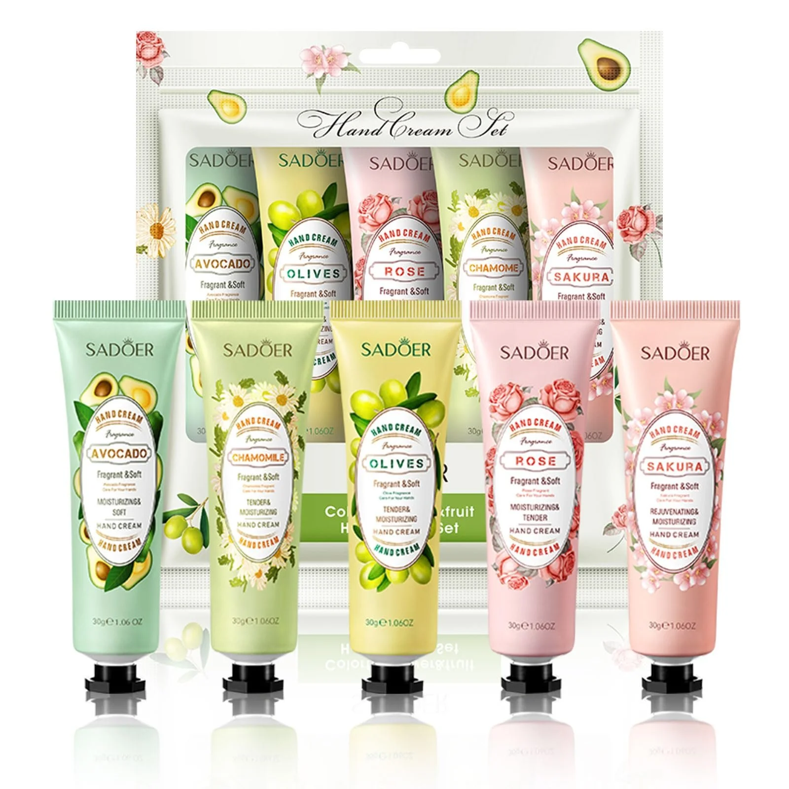 Крем для рук для дуже сухої шкіри, набір з 5 штук, зволожуючий, фото №1 Крем для рук для дуже сухої шкіри, набір з 5 штук, зволожуючий, фото №1