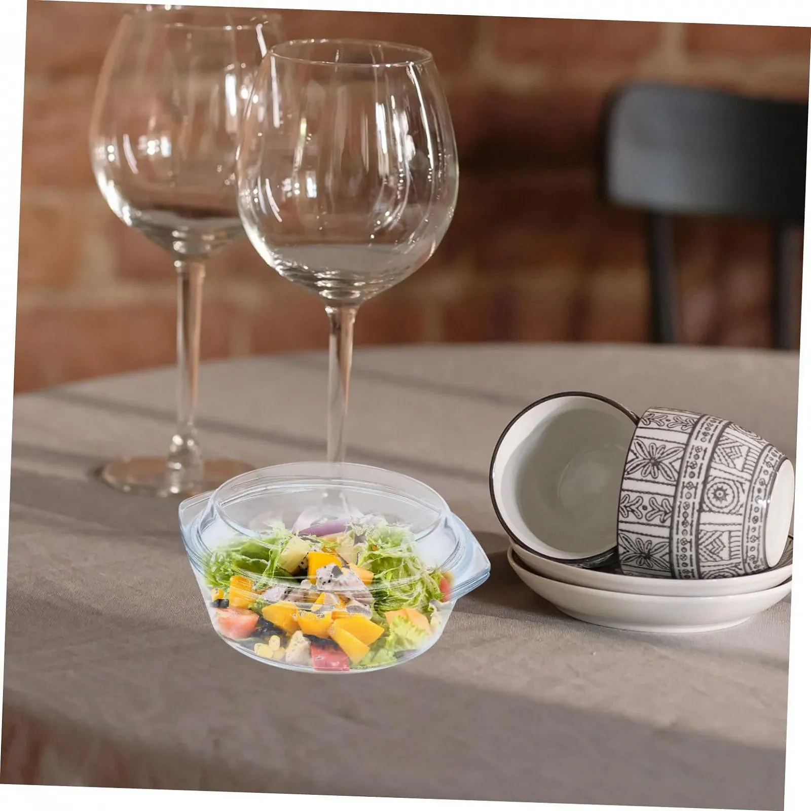 Форма для запікання скляна з кришкою для мікрохвильової печі, фото №5