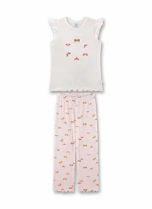 Пижама Sanetta Для девочек С короткими рукавами Белый - Фото 1