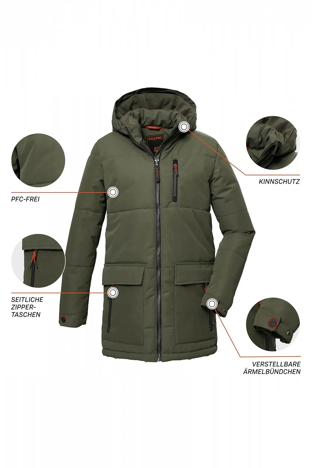 Куртка Killtec Kow 135 Bys Qltd Prk для хлопчиків з капюшоном/зимова, водовідштовхувальна, фото №3 Куртка Killtec Kow 135 Bys Qltd Prk для хлопчиків з капюшоном/зимова, водовідштовхувальна, фото №3